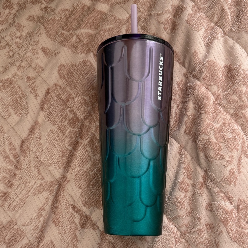Starbucks Teal and Purple Scaled Mermaid Tumbler